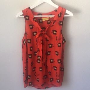 Anthropologie Maeve Fall Silk Blouse Size 8